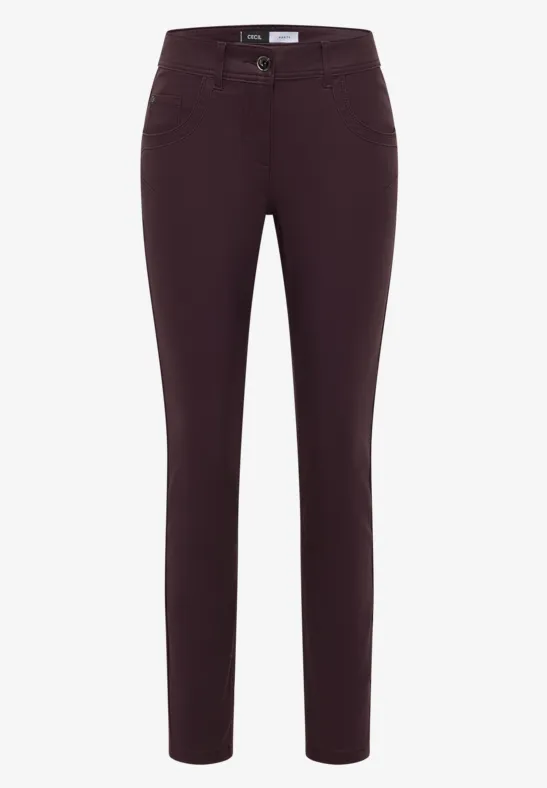Hose im Leder-Look eggplant red
