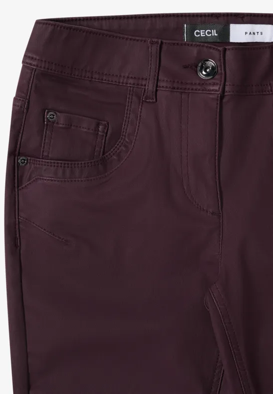 Hose im Leder-Look eggplant red