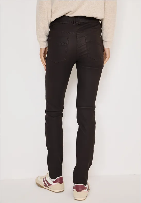 Hose im Leder-Look tartufo brown