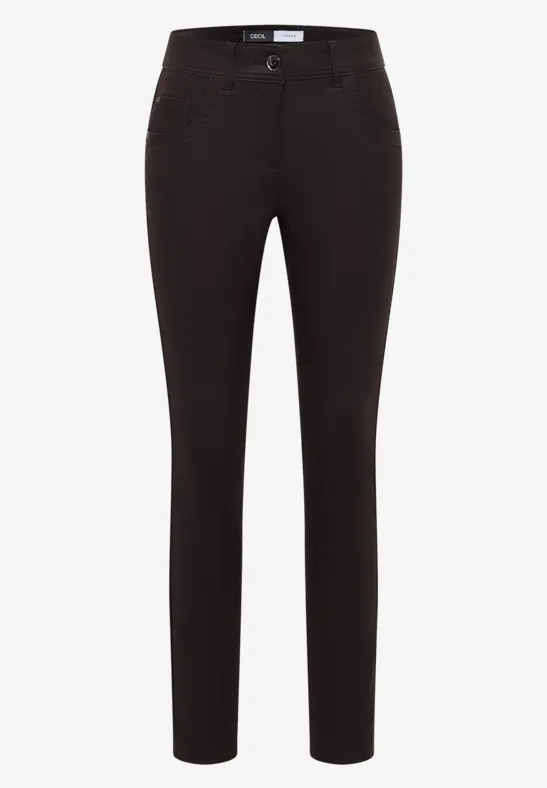 Hose im Leder-Look tartufo brown
