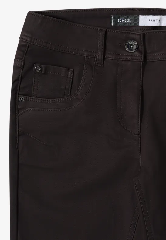 Hose im Leder-Look tartufo brown