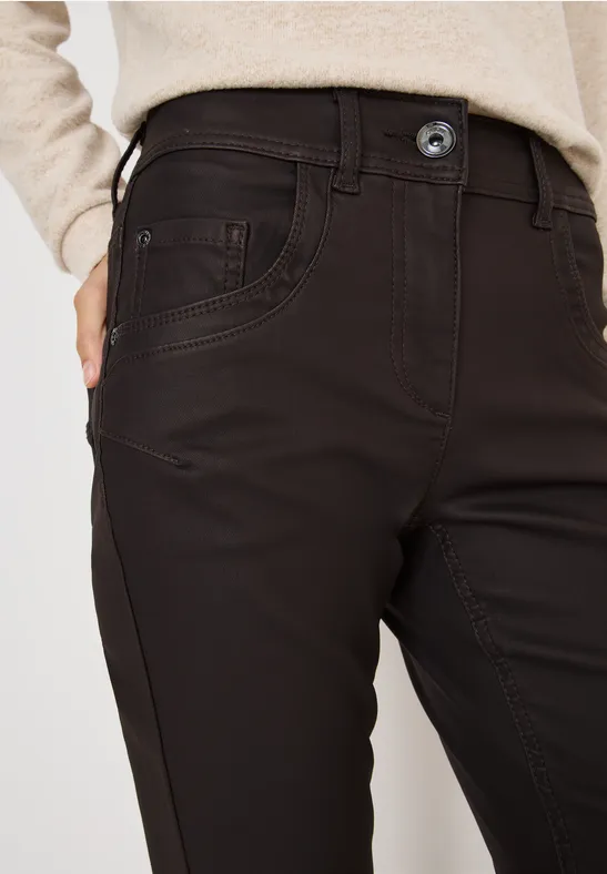Hose im Leder-Look tartufo brown