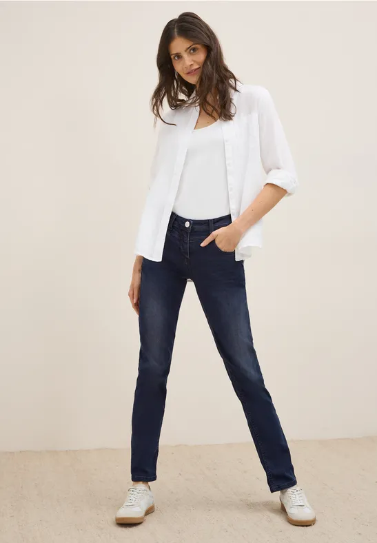 Straight Leg Jeans blue black random wash
