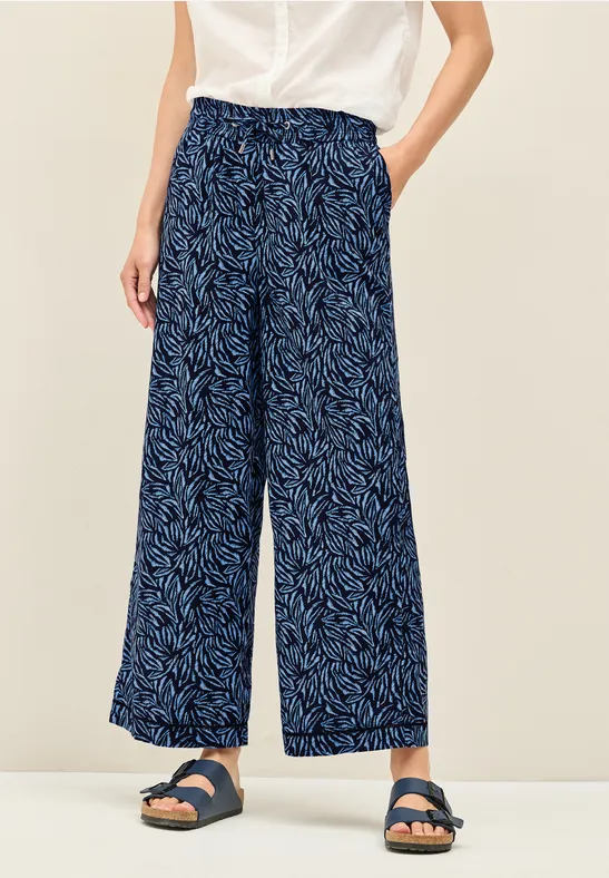 Wide Leg Hose mit Tapedetail urban navy blue