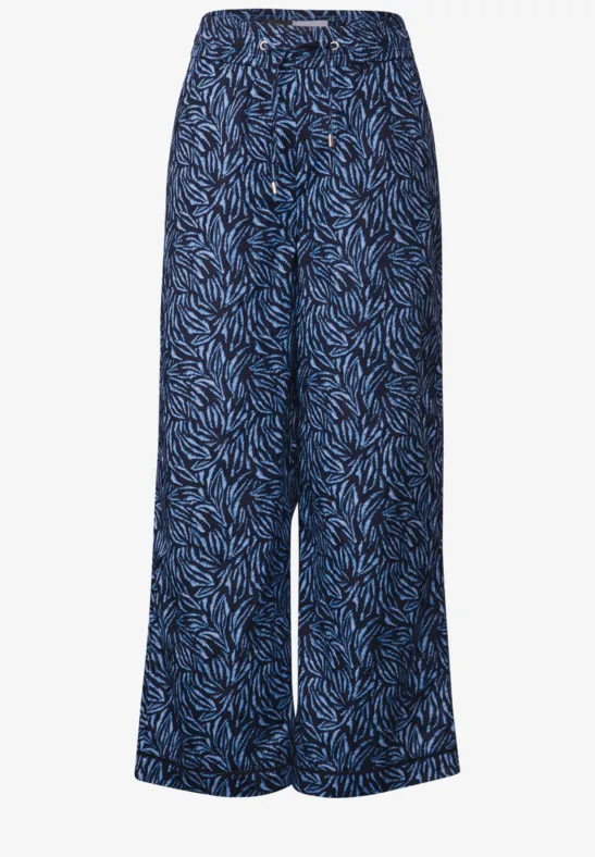Wide Leg Hose mit Tapedetail urban navy blue