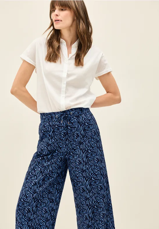 Wide Leg Hose mit Tapedetail urban navy blue
