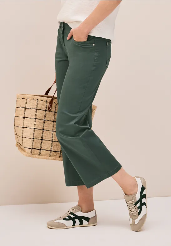 7/8 Wide Leg Hose dark balmy khaki