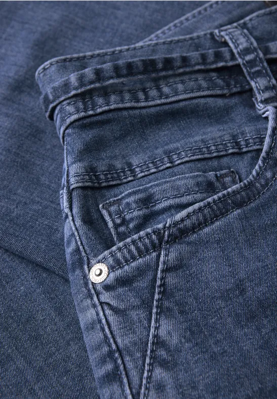 Flared Wide Leg Jeans mid blue wash