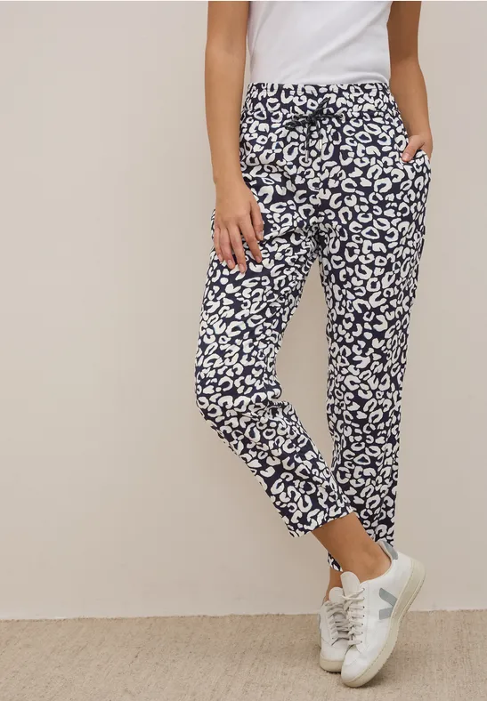 Gemusterte Loose Fit Hose urban dark blue