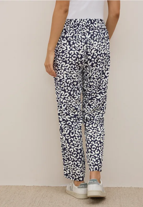 Gemusterte Loose Fit Hose urban dark blue