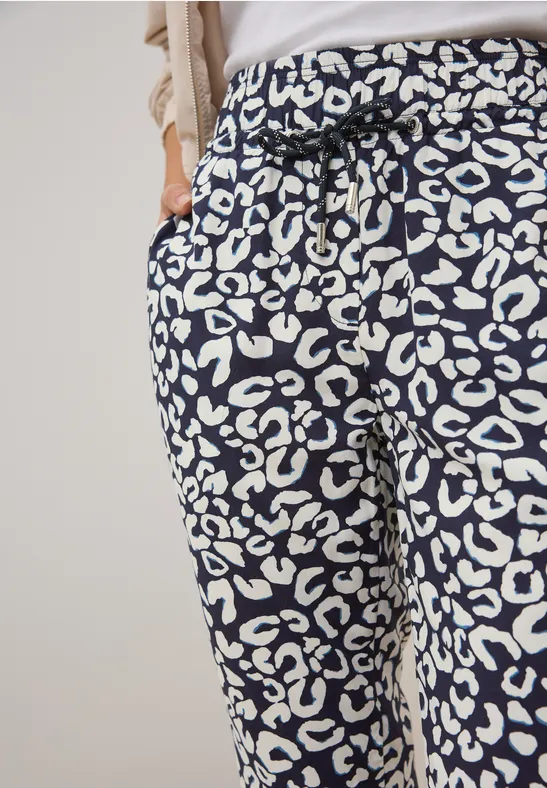 Gemusterte Loose Fit Hose urban dark blue