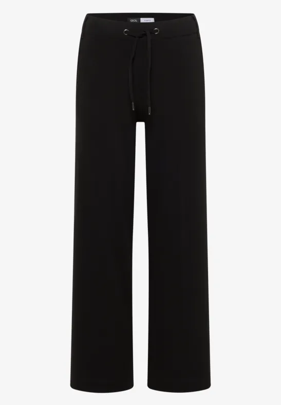 Straight Leg Jersey-Hose Black