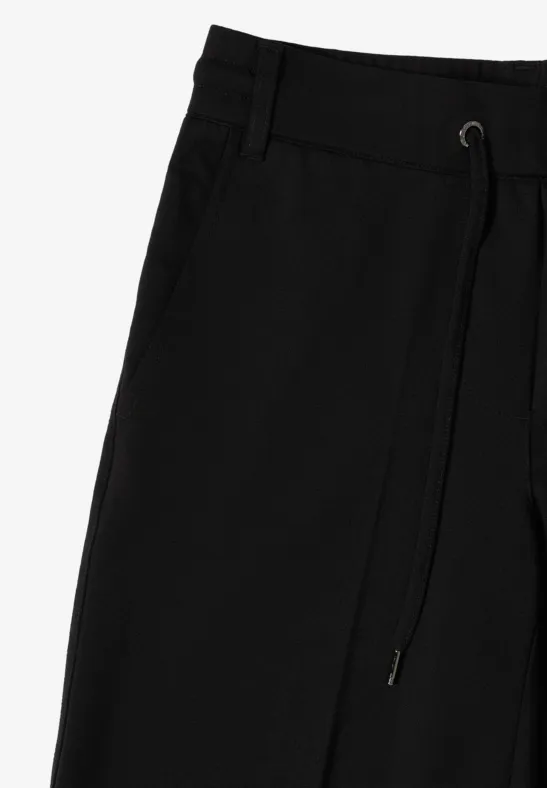 Straight Leg Jersey-Hose Black