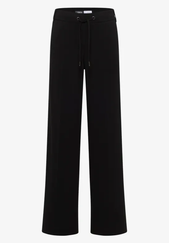 Straight Leg Jersey-Hose Black