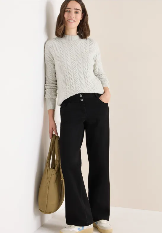 Wide Legs Jeans black washed