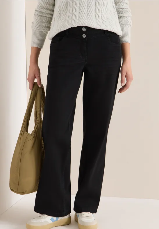 Wide Legs Jeans black washed