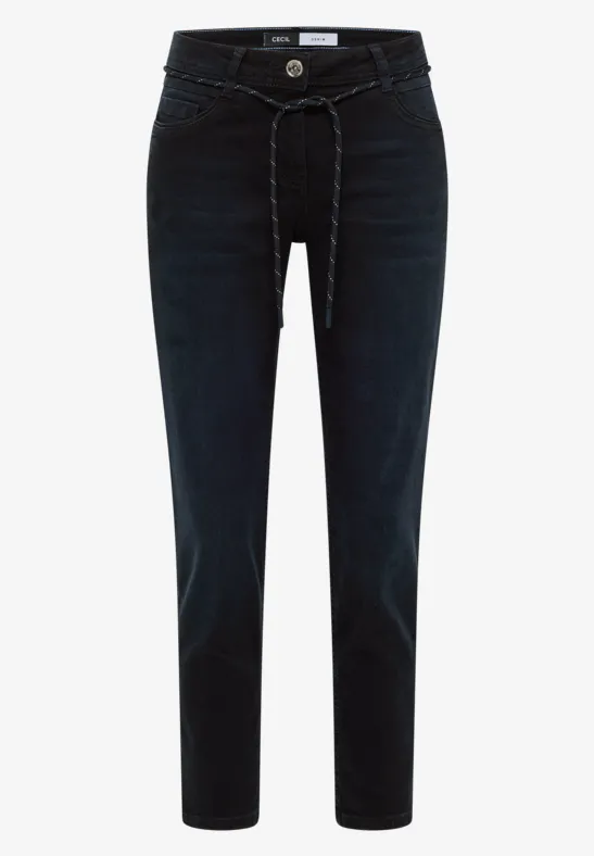 Jeans casual fit dark blue black washed