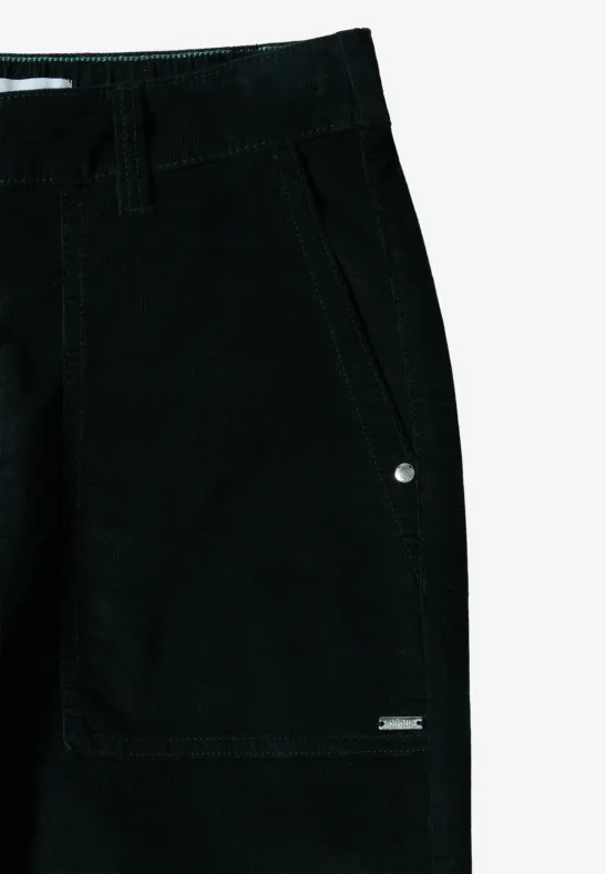 Wide Leg Cordhose ink green