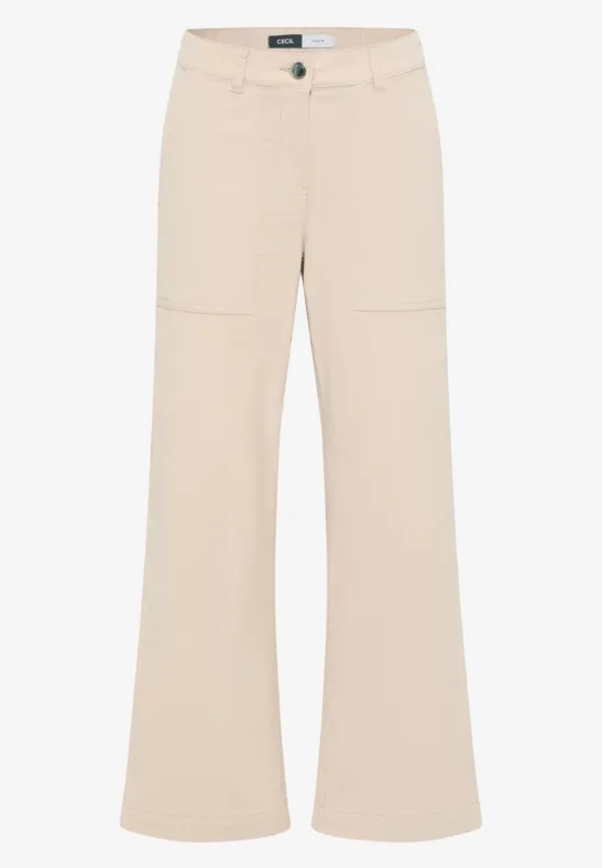 Wide Legs pantalon en velours côtelé oat milk beige