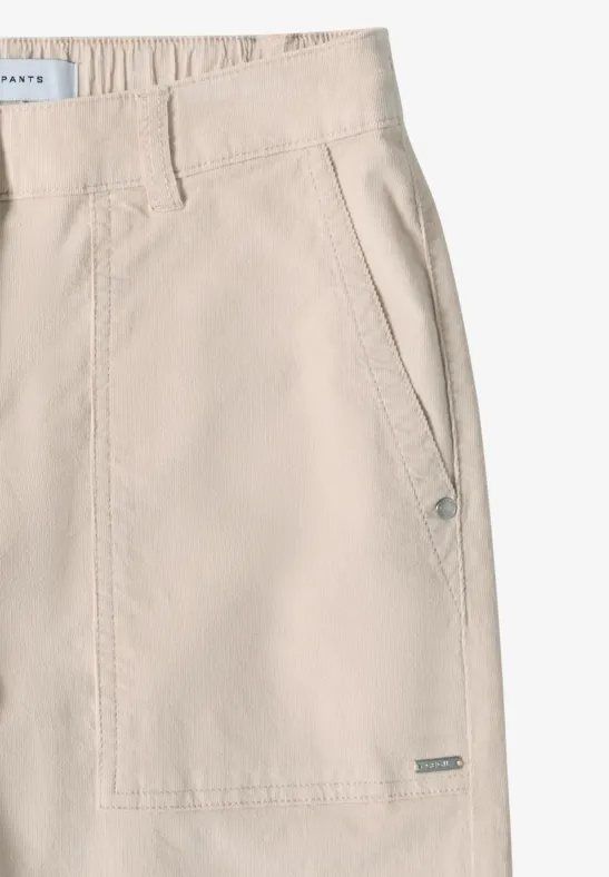 Wide Legs pantalon en velours côtelé oat milk beige