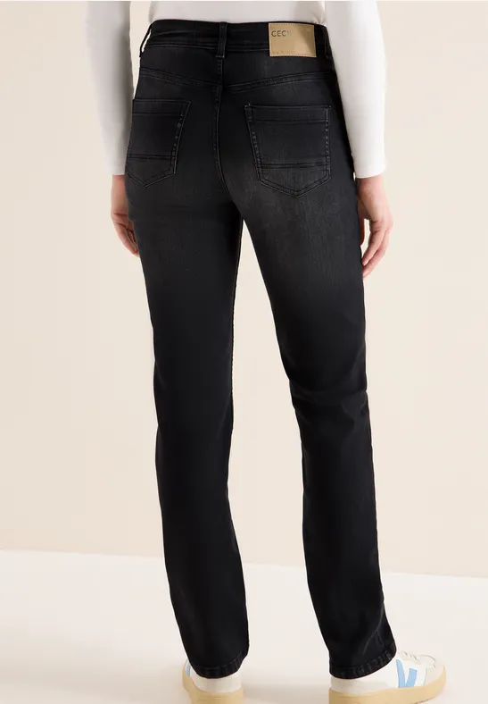 Straight Leg Jeans black used wash