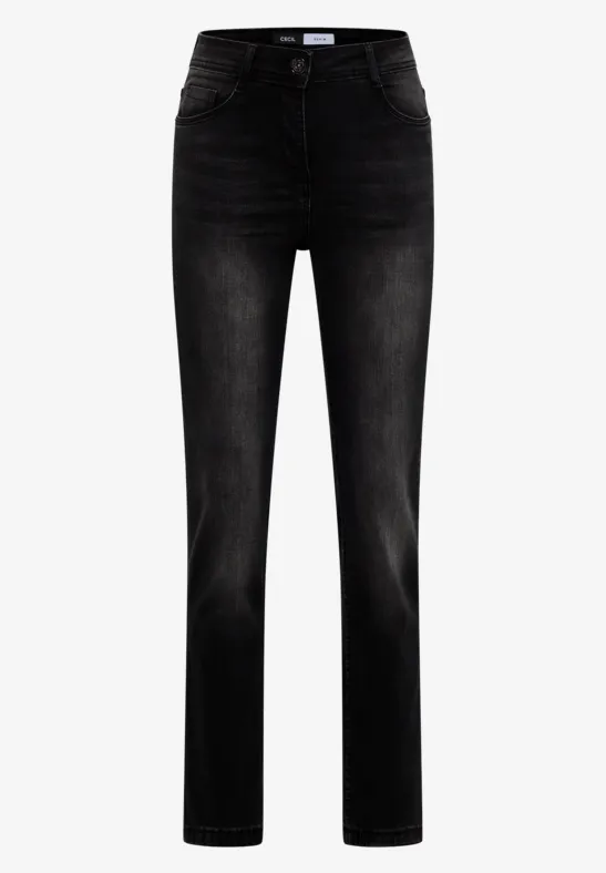 Straight Leg Jeans black used wash