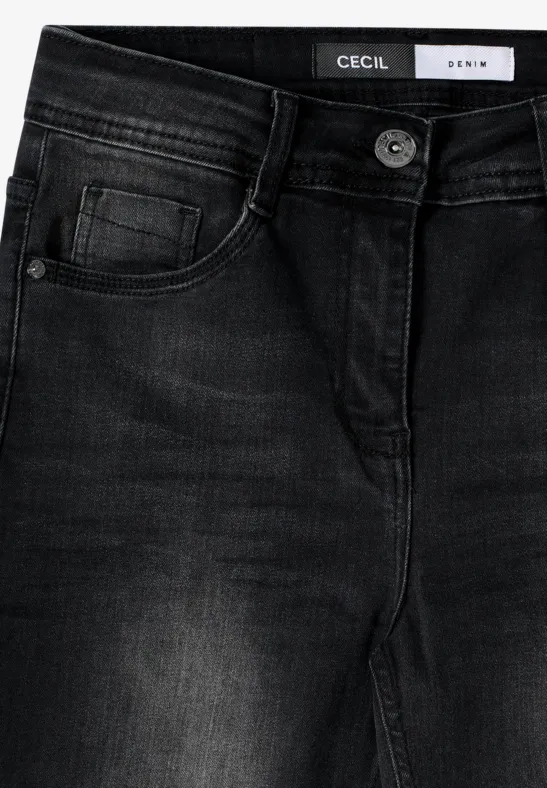 Straight Leg Jeans black used wash
