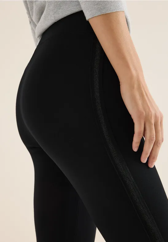 Leggings mit Glitzer-Tape Black