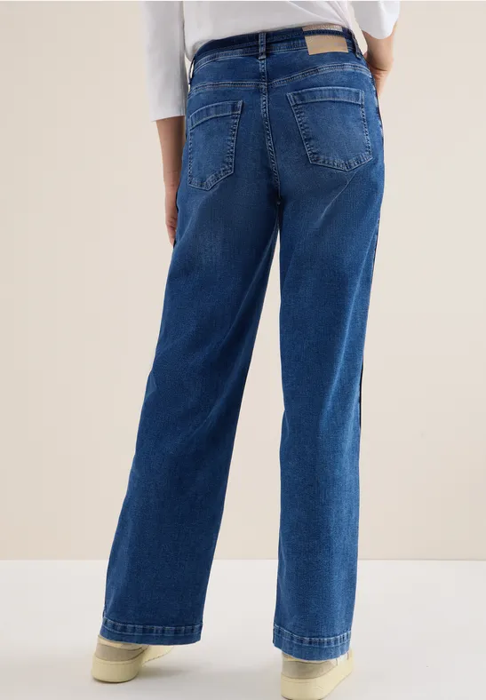 Jeans à rayures gallon mid blue wash