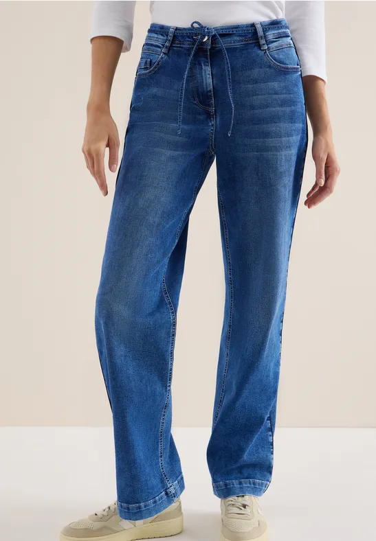 Jeans à rayures gallon mid blue wash