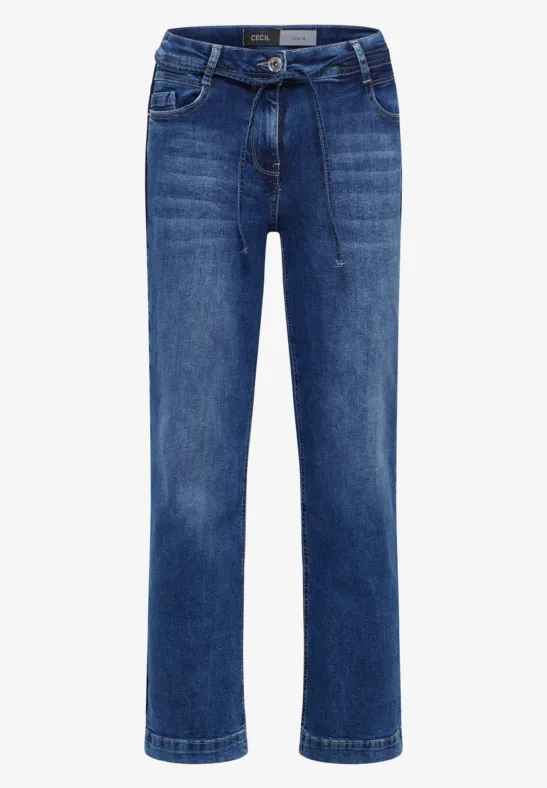 Jeans à rayures gallon mid blue wash