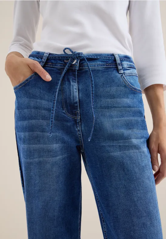 Jeans à rayures gallon mid blue wash