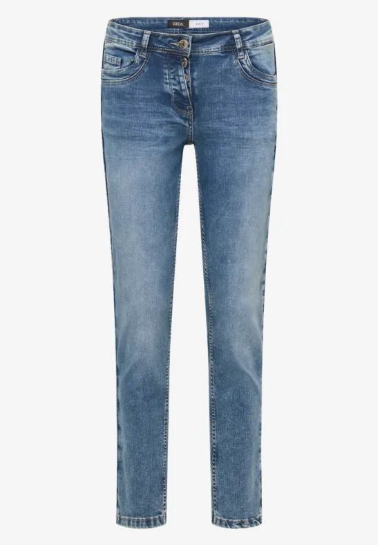 Slim Fit Jeans mit Detail authentic used wash