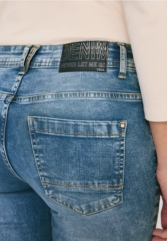 Slim Fit Jeans mit Detail authentic used wash