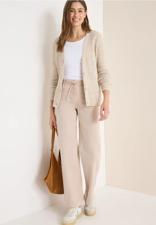 Wide Leg Jeans mit Flare eggshell white