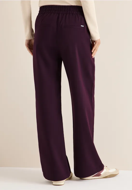 Wide Legs Pantalon eggplant red