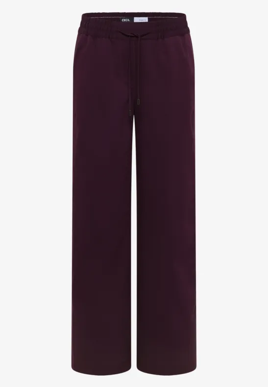 Wide Legs Pantalon eggplant red