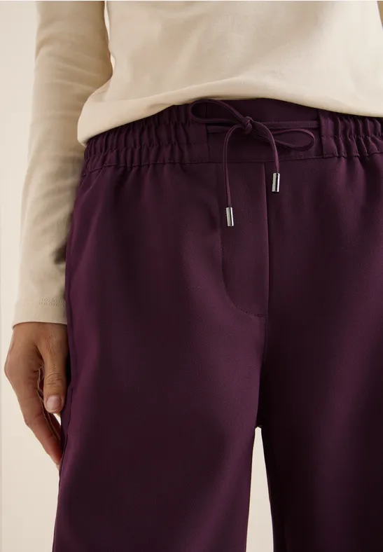 Wide Legs Pantalon eggplant red