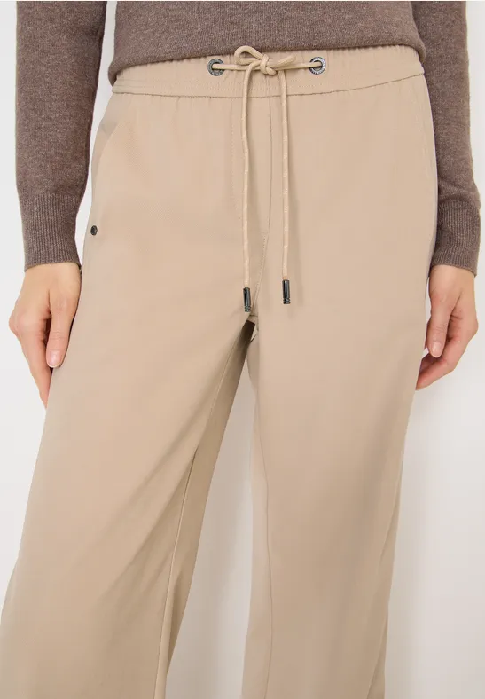 Wide Leg Twill Hose eggshell white