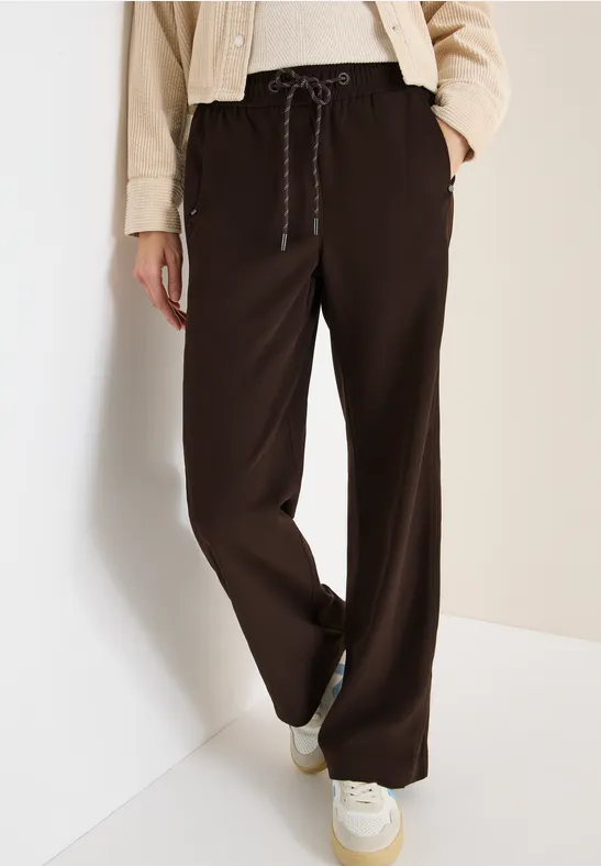 Wide Leg Twill Hose tartufo brown