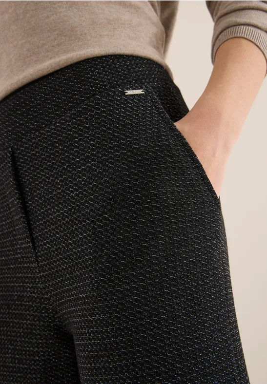 Glitzernde Wide Leg Hose Black