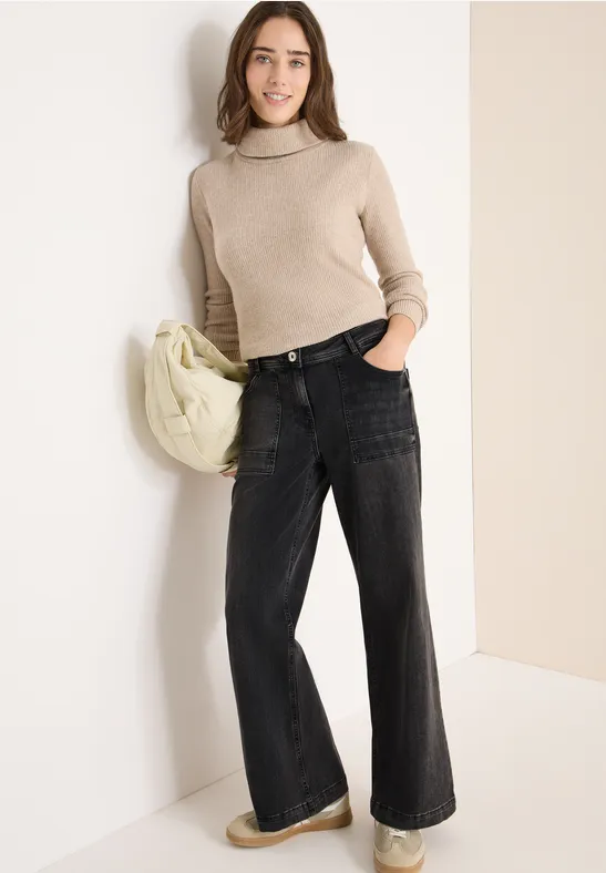 Wide Leg Jeans dark grey washed