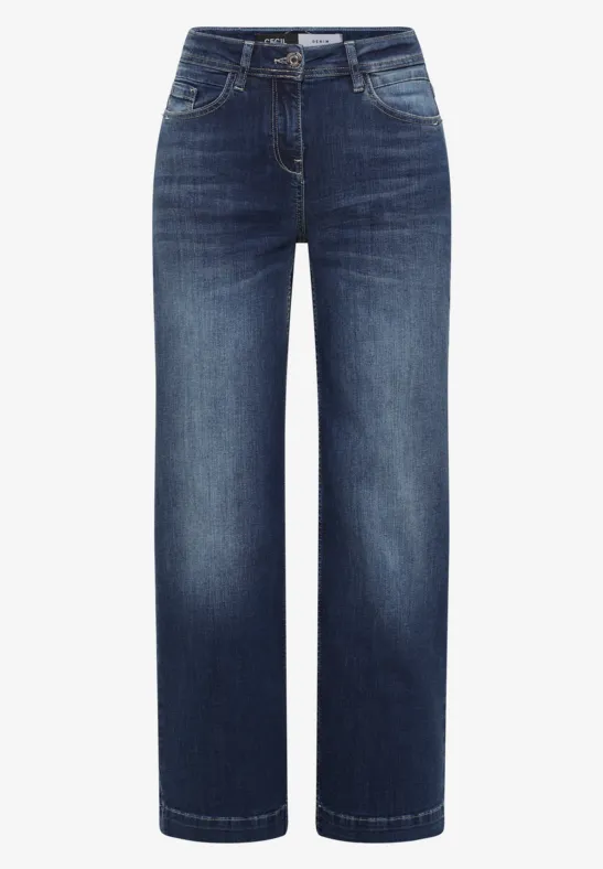 Straight Leg Jeans mid blue used wash