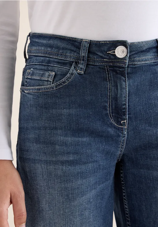 Straight Leg Jeans mid blue used wash