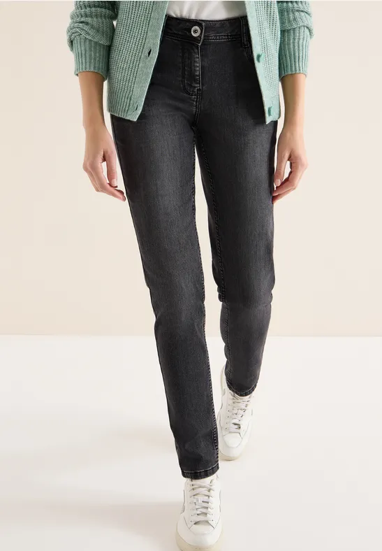 Cozy Jeans im Casual Fit dark grey washed