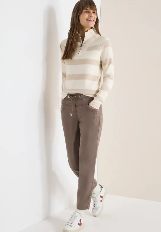 Pantalon look délavé coffee taupe