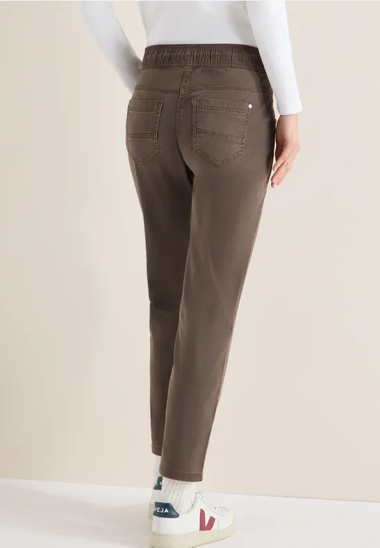 Pantalon look délavé coffee taupe