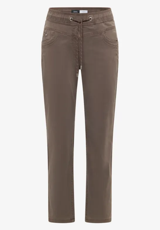 Pantalon look délavé coffee taupe