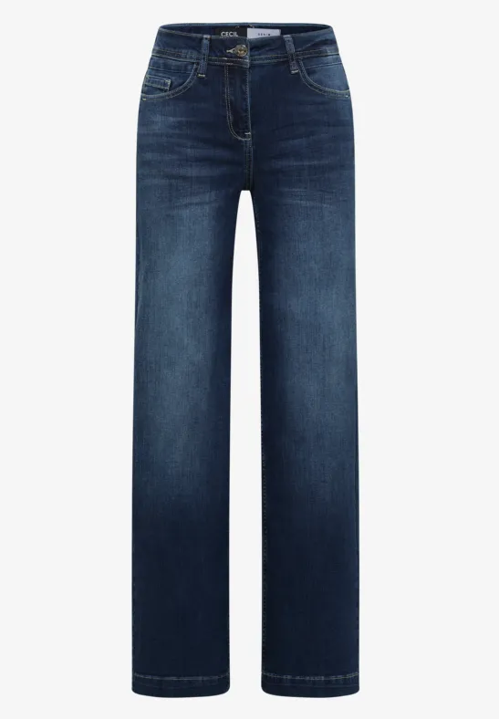 Wide Leg Jeans mid blue used wash