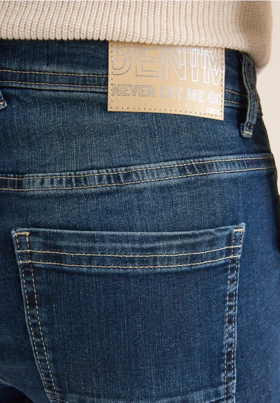 Wide Leg Jeans mid blue used wash